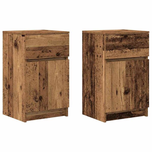 vidaXL Tables de chevet 2 Pièces vieux bois 39x35x65 cm bois d'ingénierie