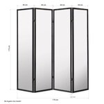 Paravent bois 4 pans marron