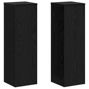 vidaXL Supports de plantes 2 Pièces Chêne noir 25x25x80 cm Bois d'ingénierie