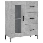 vidaXL Buffet haut Gris béton 69 5x34x180 cm Bois d'ingénierie