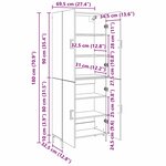 vidaXL Haut Armoire Chêne noir 69 5 x 34 x 180 cm Bois d'ingénierie