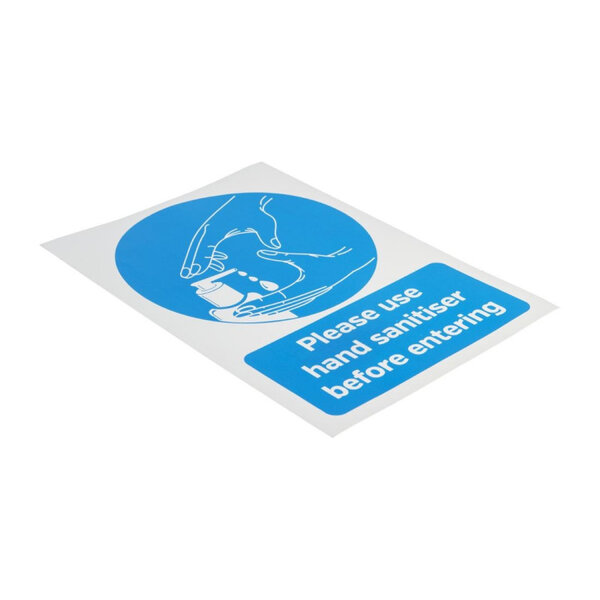 Autocollant désinfection des mains avant d'entrer - format a5 - 210 148