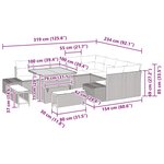 vidaXL Ensemble canapé de jardin 12 pièces avec coussins en rotin synthétique beige et acacia