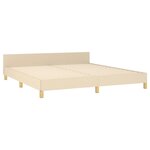 vidaXL Cadre de lit avec tête de lit Crème 180 x 200 cm Tissu
