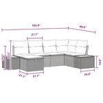 vidaXL Ensemble de canapé de jardin 6 Pièces Noir 55 x 62 x 69 cm
