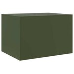 vidaXL Table basse vert olive 67x50x44 cm acier