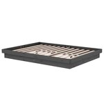 vidaXL Cadre de lit Gris Bois massif 135x190 cm Double