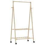 vidaXL Porte-vêtements et étagères et roulettes 96x45 5x155 5cm bambou