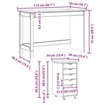 vidaXL Ensemble bureau et cabinet roulant MOSS 2 Pièces Blanc