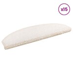 vidaXL Tapis d'escalier auto-adhésifs 15 pc 80 x 24 5 x 3 5 cm Blanc
