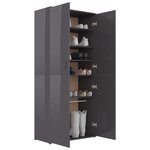 vidaXL Armoire à chaussures Gris brillant 80x39x178 cm Bois ingénierie