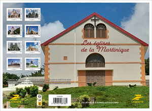 Collector 8 timbres - Les églises de la Martinique - Lettre Verte