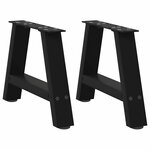 vidaXL Pieds de table basse en forme de A  2 pièces  noir  50 x (30-31) cm  acier