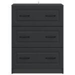 vidaXL Armoire à tiroirs Noir 66 x 34 5 x 87 cm Bois d'ingénierie