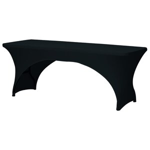 Perel Nappe de table rectangulaire arquée Noir