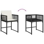 vidaXL Chaises de jardin lot de 4 avec coussins noir résine tressée