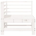 vidaXL Canapé d'angle de jardin blanc bois de pin massif