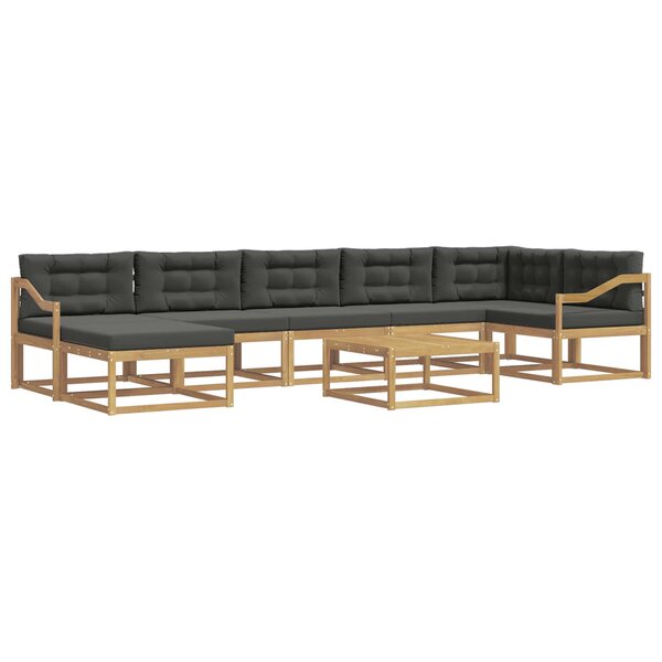 vidaXL Ensemble de canapés d'extérieur 8 Pièces Blanc et anthracite