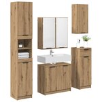 vidaXL Ensemble de mobilier de salle de bain 5 Pièces Chêne artisanal