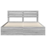 vidaXL Cadre de lit Gris Sonoma 200 x 200 cm Pin massif
