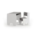 Ensemble table et une chaise enfant - blanc et gris
