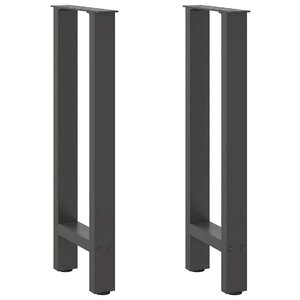 vidaXL Pieds de table console Anthracite 2 pièces 28 x (72-73) cm Acier