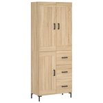 vidaXL Buffet haut Chêne sonoma 69 5x34x180 cm Bois d'ingénierie