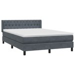 vidaXL Sommier à lattes de lit et matelas gris foncé 160x210cm velours