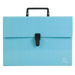 Trieur Familial À Poignée Aquarel 18 Compartiments - Bleu Pastel - Exacompta