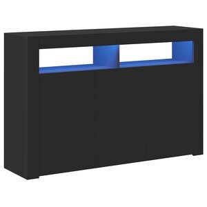 vidaXL Buffet avec lumières LED noir 115 5x30x75 cm