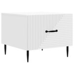 vidaXL Table basse avec tiroir Blanc 49 x 50 x 40 cm Bois d'ingénierie
