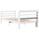 vidaXL Cadre de lit avec tête de lit blanc 75x190cm bois de pin massif