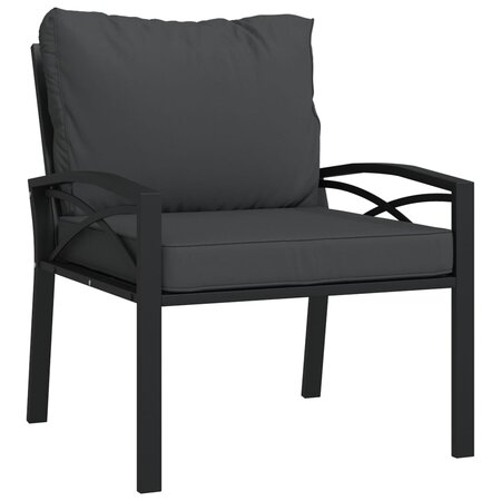 vidaXL Chaise de jardin avec coussins gris 68x76x79 cm acier