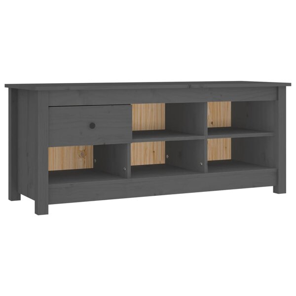 vidaXL Armoire à chaussures Gris 110x38x45 5 cm Bois de pin massif
