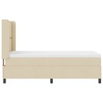 Lit Box Spring avec Matelas Crème 90x200 cm en Tissu