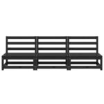 vidaXL Canapés centraux de jardin 3 Pièces noir bois de pin massif