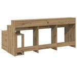 vidaXL Bureau avec lumières LED chêne artisanal bois d'ingénierie