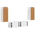 vidaXL Ensemble meuble TV 2 Pièces Blanc brillant Bois d'ingénierie