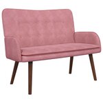 vidaXL Sofa 2 places Rose 115 x 61 x 87 cm Velours