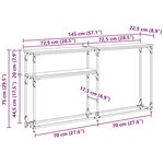 vidaXL TableConsole Chêne artisanal 145 x 22 5 x 75 cm