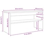 vidaXL Meuble TV Chêne fumé 80 x 30 x 40 cm Bois d'ingénierie