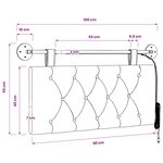 vidaXL Tête de lit suspendue Avec lumière LED Noir Tissu