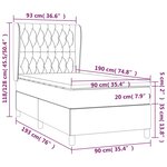 vidaXL Sommier à lattes de lit et matelas Gris clair 90x190 cm Tissu