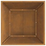 vidaXL Foyer carré marron 60x60x35 cm en acier résistant aux intempéries