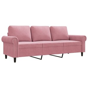 vidaXL Canapé à 3 places Rose 180 cm Velours