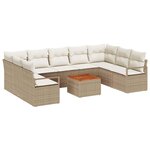 vidaXL Ensemble de canapé de jardin 10 Pièces Beige  blanc