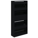 vidaXL Armoire à chaussures noir 60x21x125 5 cm bois d'ingénierie