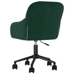 vidaXL Chaise pivotante de bureau Vert foncé Velours