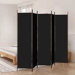 vidaXL Cloison de séparation 5 panneaux Noir 250x200 cm Tissu