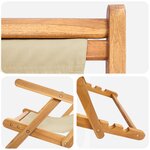 vidaXL Chaise de plage Beige Bois de teck massif